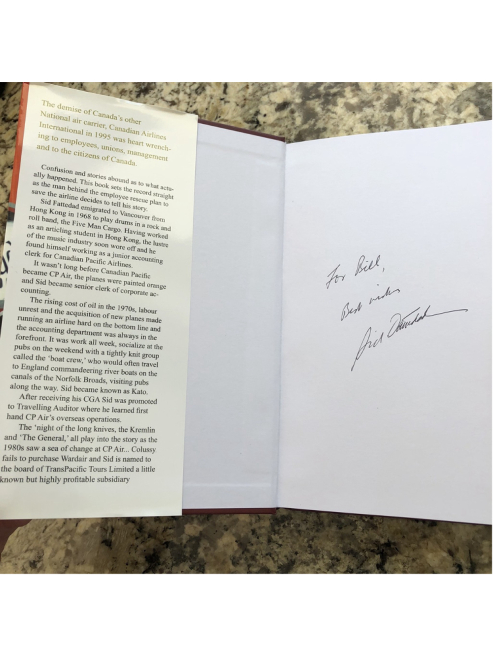 SIGNED An Insider’s Story Of The Rise & Fall Of Canadian Airlines Sid Fattedad